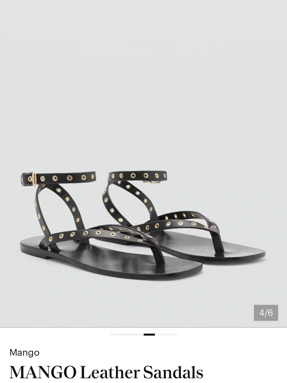 MNG Mango black, studded sandals; size (39) U.S. 8.5; NWT
